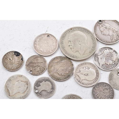 485 - A collection of United Kingdom 19th and 20th century pre 1920 silver sixpence and florin / two shill... 