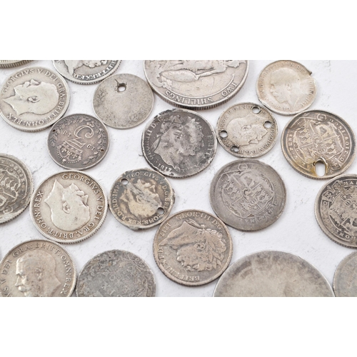 485 - A collection of United Kingdom 19th and 20th century pre 1920 silver sixpence and florin / two shill... 