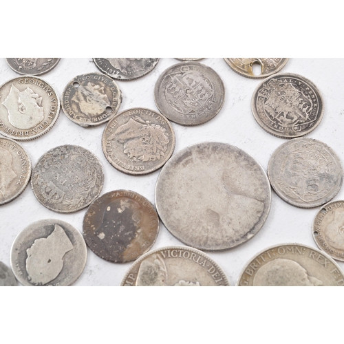 485 - A collection of United Kingdom 19th and 20th century pre 1920 silver sixpence and florin / two shill... 