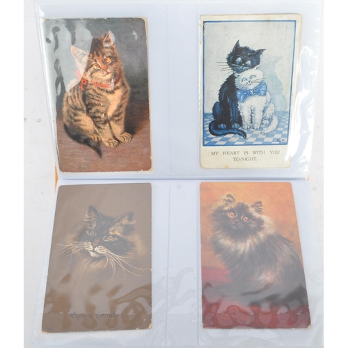 495 - Cats and kittens on early to mid-20th century postcards (mostly Edwardian to George 5th) Collection ... 