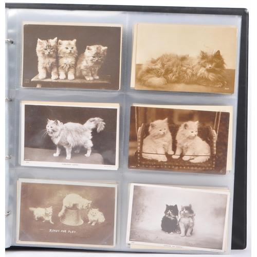 495 - Cats and kittens on early to mid-20th century postcards (mostly Edwardian to George 5th) Collection ... 