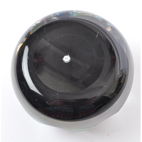 51 - A 20th century circa 1990 Scottish Perthshire faceted glass paperweight. The paperweight being of ro... 