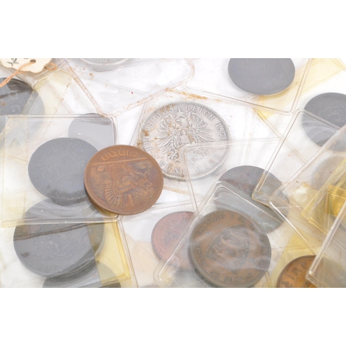 510 - A collection of 18th century and later UK and foreign circulated currency coins. To include - Quebec... 