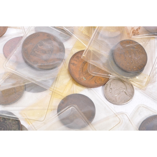 510 - A collection of 18th century and later UK and foreign circulated currency coins. To include - Quebec... 