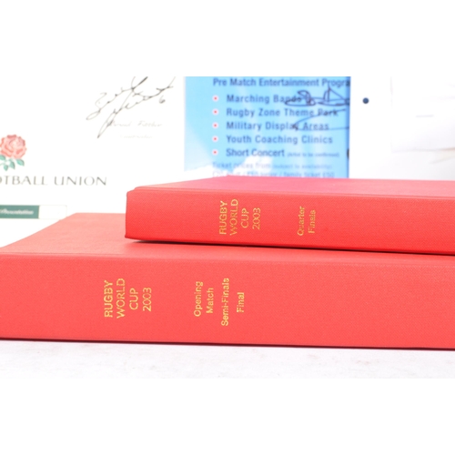 515 - British Rugby - A collection of six bound Rugby World Cup 2003, an England V. Australia Saturday 28t... 