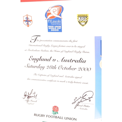 515 - British Rugby - A collection of six bound Rugby World Cup 2003, an England V. Australia Saturday 28t... 