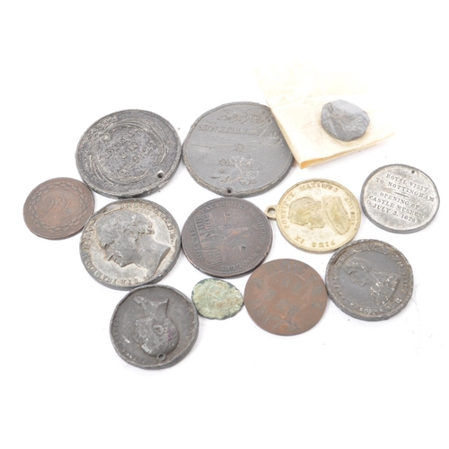 527 - A Collection of 19th Century UK and Foreign Commemorative coins, tokens, medals and mementos. To inc... 