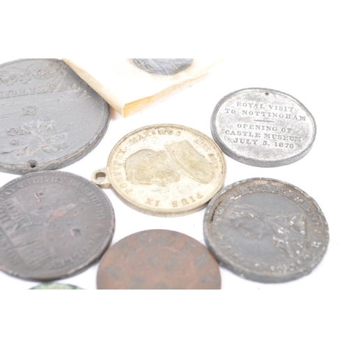 527 - A Collection of 19th Century UK and Foreign Commemorative coins, tokens, medals and mementos. To inc... 