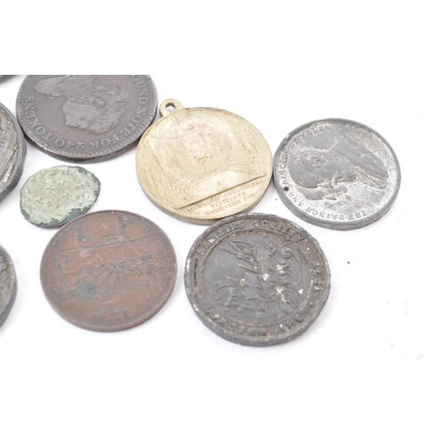 527 - A Collection of 19th Century UK and Foreign Commemorative coins, tokens, medals and mementos. To inc... 