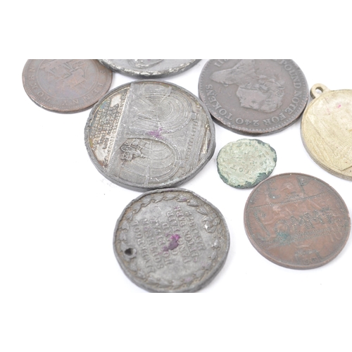 527 - A Collection of 19th Century UK and Foreign Commemorative coins, tokens, medals and mementos. To inc... 