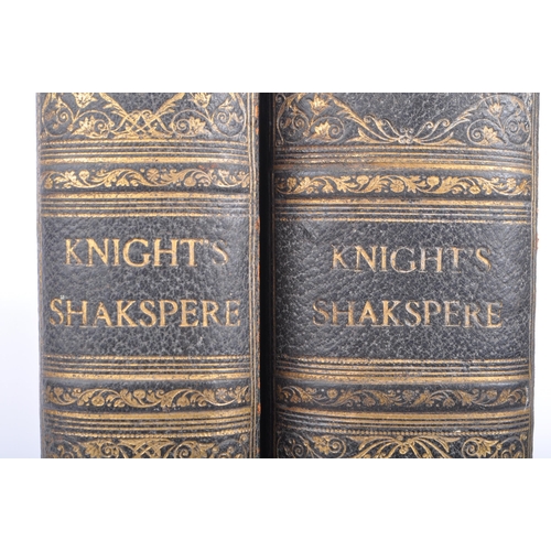 535 - Pair of large Circa. 1875 Shakespeare / Shakspere Vol I & II leather bound volumes / books by Charle... 