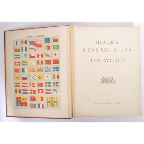 546 - Adam & Charles Black - Black's General Atlas of The World, 1896. The book having leather bound spine... 