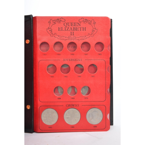 549 - A Sandhill Queen Elizabeth II money coin collectors library book. Comprising of crowns, half crowns,... 