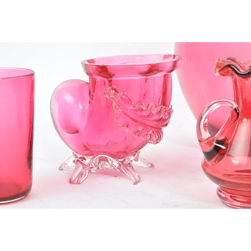 69 - A collection of fifteen 19th & 20th century cranberry glass pieces. To include hand made / cut lead ... 