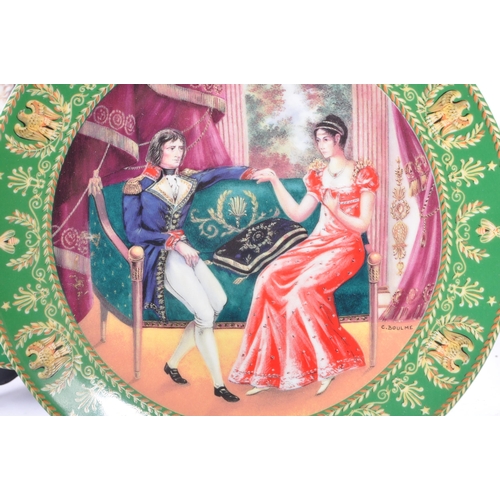 74 - A collection of six 20th century Limoges 'Josephine et Napoleon' cabinet / wall plates. The plates e... 