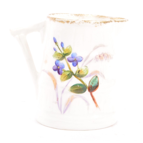 87 - A 19th century circa 1878 Royal Worcester ceramic hand painted small barrel jug, alongside a mid 20t... 