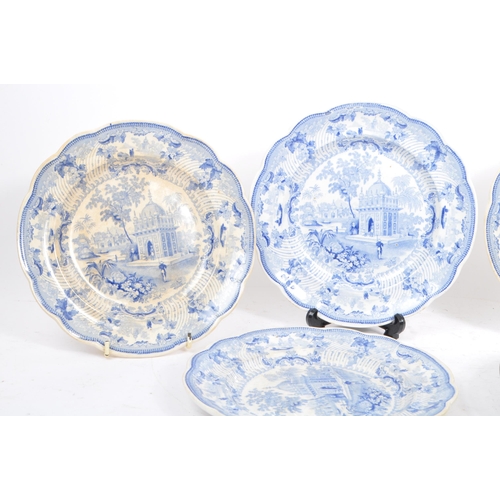 90 - A collection of 19th century Thomas & Benjamin Godwin blue and white ceramic plates. Seven in number... 