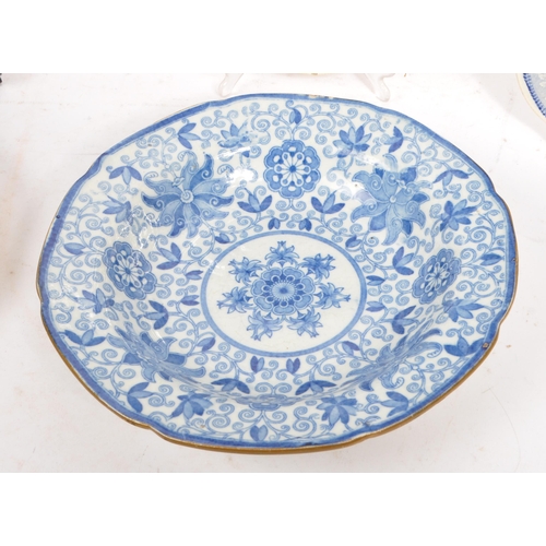 90 - A collection of 19th century Thomas & Benjamin Godwin blue and white ceramic plates. Seven in number... 