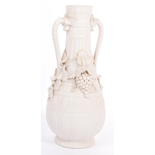 116 - Two 19th century Victorian Parian ware items to include a spill vase and a figurine of a maiden. Tal... 