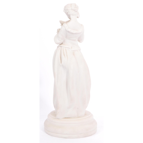 116 - Two 19th century Victorian Parian ware items to include a spill vase and a figurine of a maiden. Tal... 