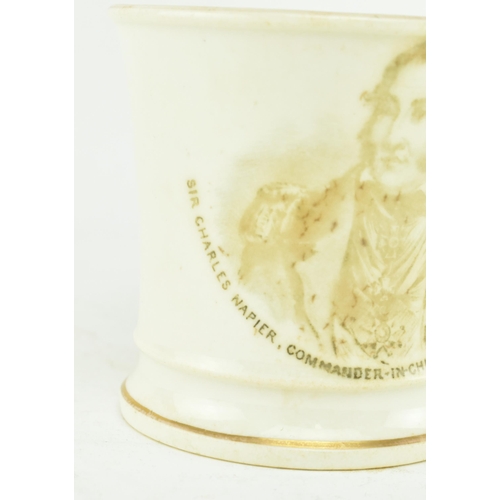 108 - A Victorian 19th century Sir Charles Napier ceramic sepia printed commemorative mug. The mug depicti... 