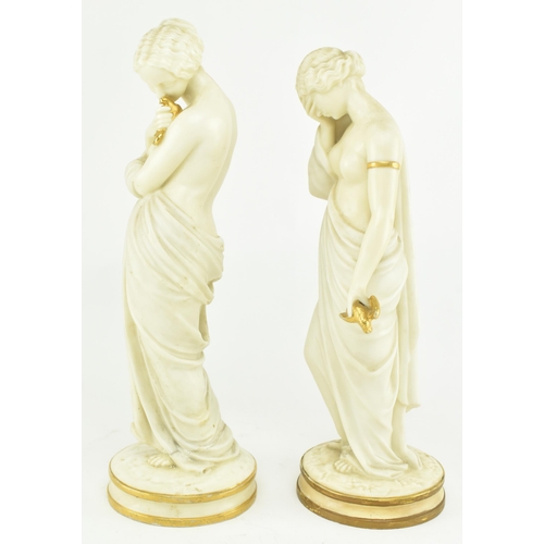 11 - Royal Worcester - A Victorian 19th century circa 1862 fine bone china figures of Joy & Sorrow. Each ... 