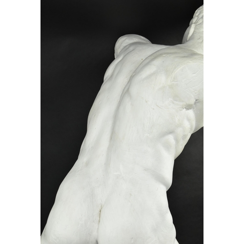 118 - A large contemporary plaster worked sculpture figure / statue of a Borghese gladiator / warrior. The... 