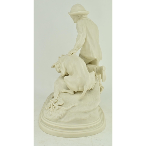 123 - Copeland China after Pierre-Jules Mêne - a late 19th century Parian ware hunting figure. The sculptu... 