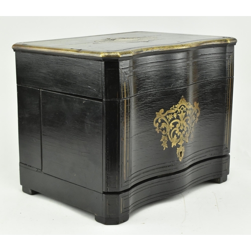 128 - A 19th century French circa 1860-1870 Napoleon III rosewood ebonised Cave à liqueur tantalus liquor ... 