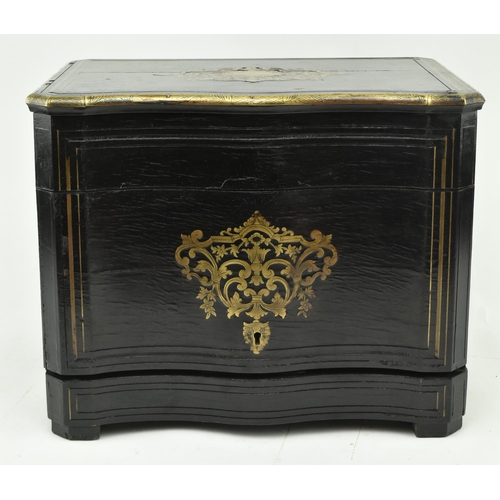 128 - A 19th century French circa 1860-1870 Napoleon III rosewood ebonised Cave à liqueur tantalus liquor ... 