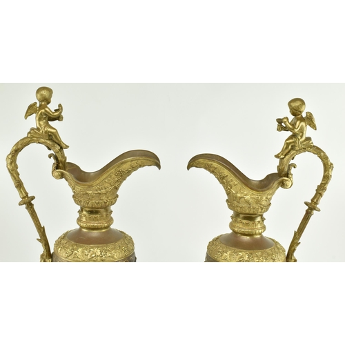 131 - A pair of large French inspired late 19th century / early 20th century bronze & gilt Renaissance Rev... 