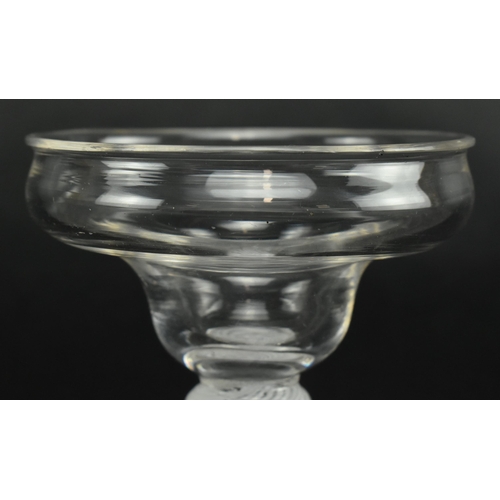 142 - A mid 18th century circa 1765 George III glass opaque twist stemmed sweetmeat serving dish. The swee... 