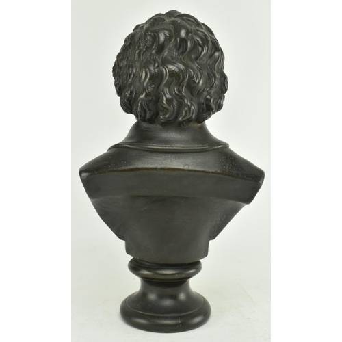 143 - An early 20th century circa 1900 cast bronze bust of composer Wolfgang Amadeus Mozart. The sculpture... 