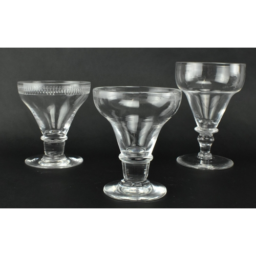 167 - A collection of seven 19th century & later hand blown rummer glasses. The lot comprising etched bowl... 