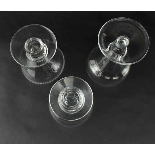 167 - A collection of seven 19th century & later hand blown rummer glasses. The lot comprising etched bowl... 