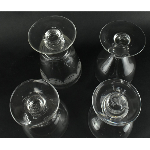 167 - A collection of seven 19th century & later hand blown rummer glasses. The lot comprising etched bowl... 