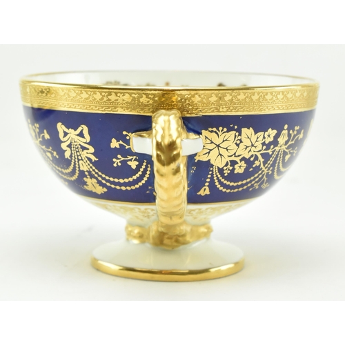 17 - Brown Westhead & Moore - Cauldon - A set of four trio sets of gilt and cobalt blue tea cups and sauc... 