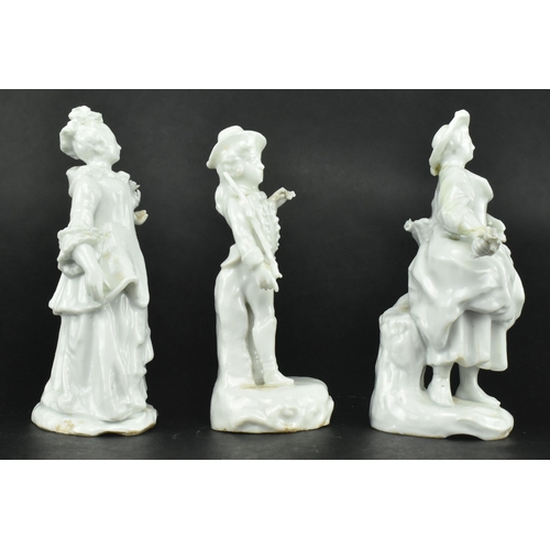 171 - A collection of three 19th century Italian Capodimonte white glazed ceramic white glazed porcelain f... 