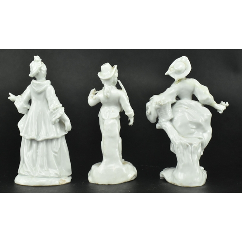 171 - A collection of three 19th century Italian Capodimonte white glazed ceramic white glazed porcelain f... 