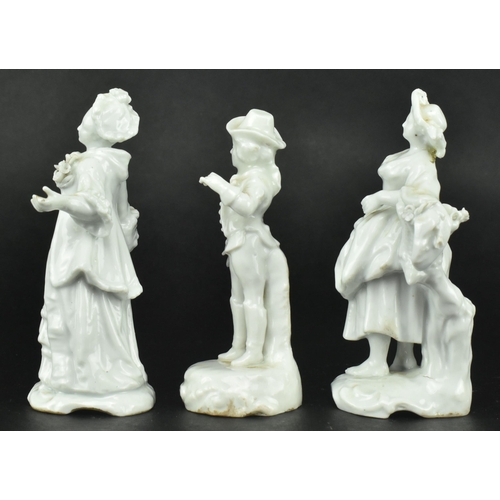 171 - A collection of three 19th century Italian Capodimonte white glazed ceramic white glazed porcelain f... 