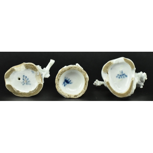 171 - A collection of three 19th century Italian Capodimonte white glazed ceramic white glazed porcelain f... 