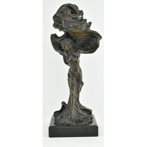 175 - After Agathon Léonard, French (1841-1923) - A 20th century bronze worked sculpture of a lady with de... 