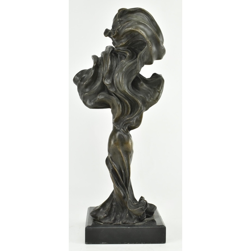 175 - After Agathon Léonard, French (1841-1923) - A 20th century bronze worked sculpture of a lady with de... 