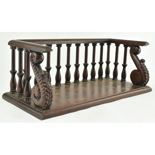 177 - A 19th century inspired carved mahogany desk book trough with a late Victorian collection of writers... 