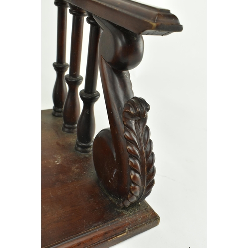 177 - A 19th century inspired carved mahogany desk book trough with a late Victorian collection of writers... 