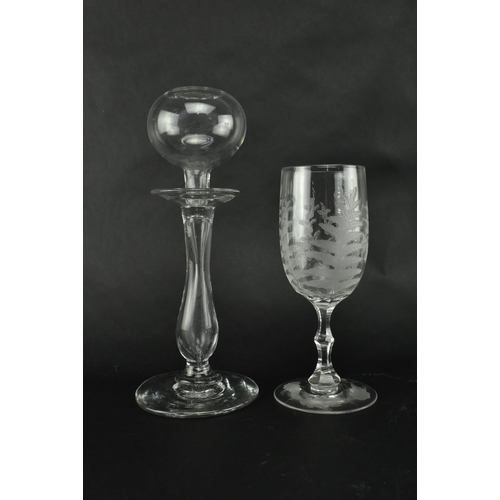 189 - A collection of seven 19th century hand made glassware items. The lot comprising of a Bohemian engra... 