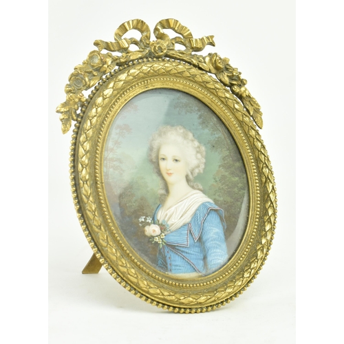 201 - A 19th century French School miniature watercolour on ivory portrait of Elisabeth Philippine Marie H... 