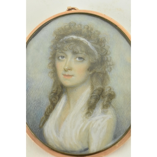 210 - Andrew Plimer (British, 1763-1837) - Miniature portrait of Eliza Martha Pasley Daniell (Hodges) -  A... 