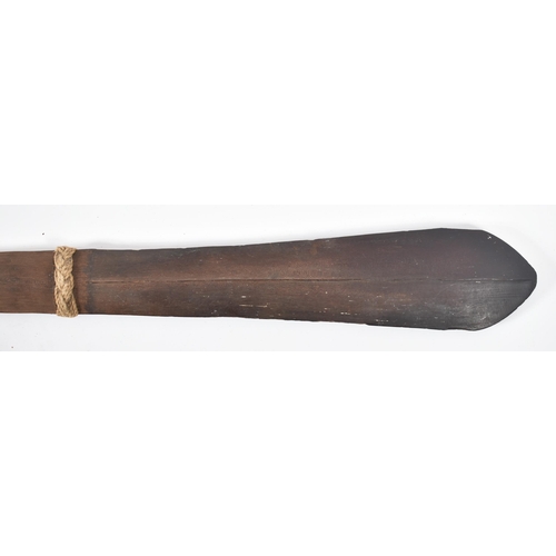 213 - A 19th century hardwood Solomon Island / Tonga / Polynesian paddle club of tapering elongated spatul... 