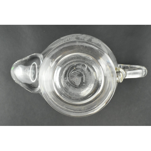 22 - A mid 19th century Victorian circa 1860 likely Stourbridge engraved glass teapot and cover. The teap... 